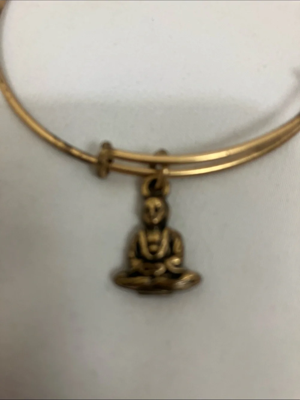 Alex and Ani Gold Tone Buddha Charm Expandable Bangle Bracelet